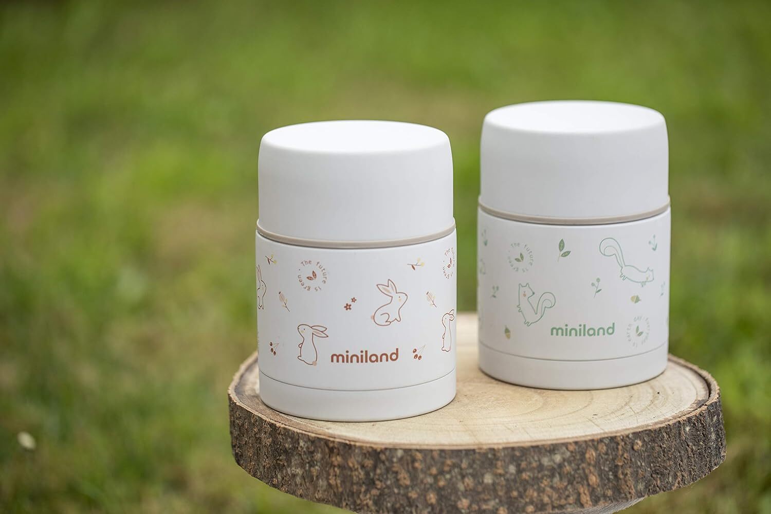 Miniland Eco-friendly termoska na jedlo Veverička - predný pohľad